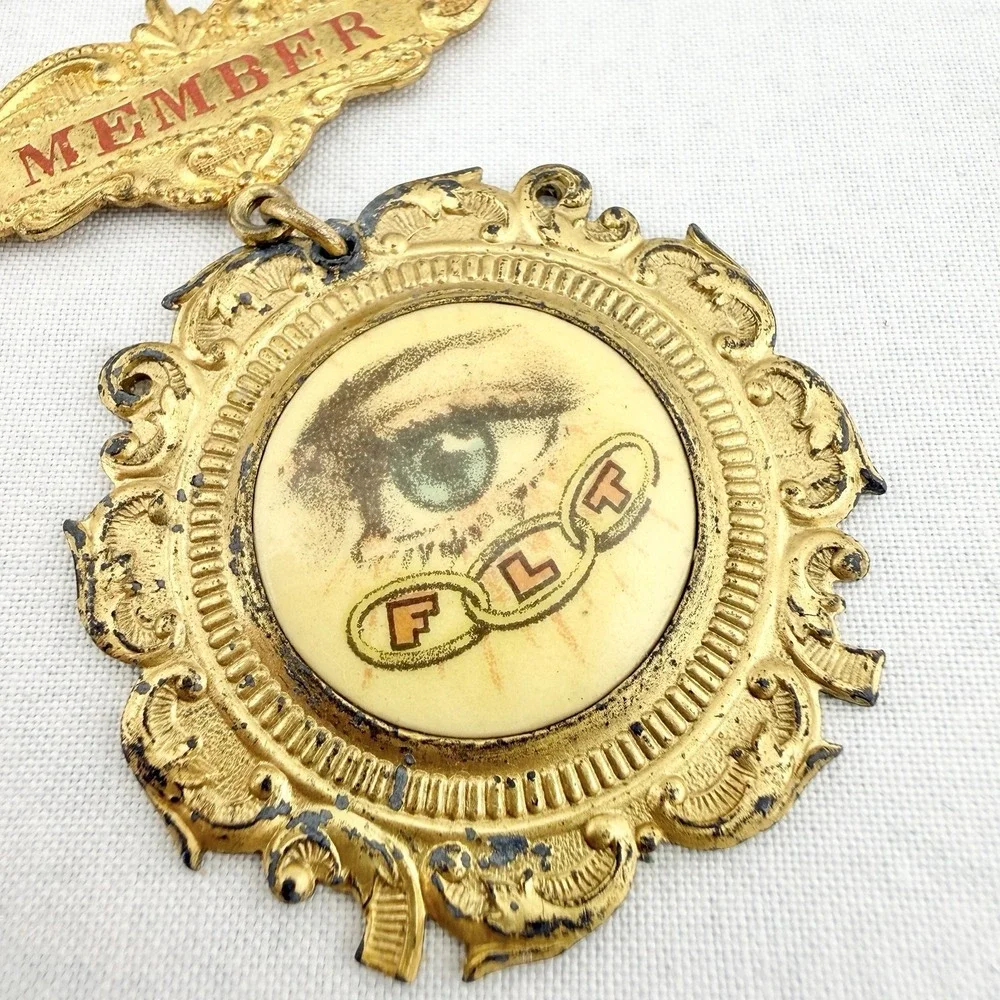 Vtg Odd Fellows Capital City Lodge No. 2 Member Badge Pin FLT Symbol Lilley Ohio